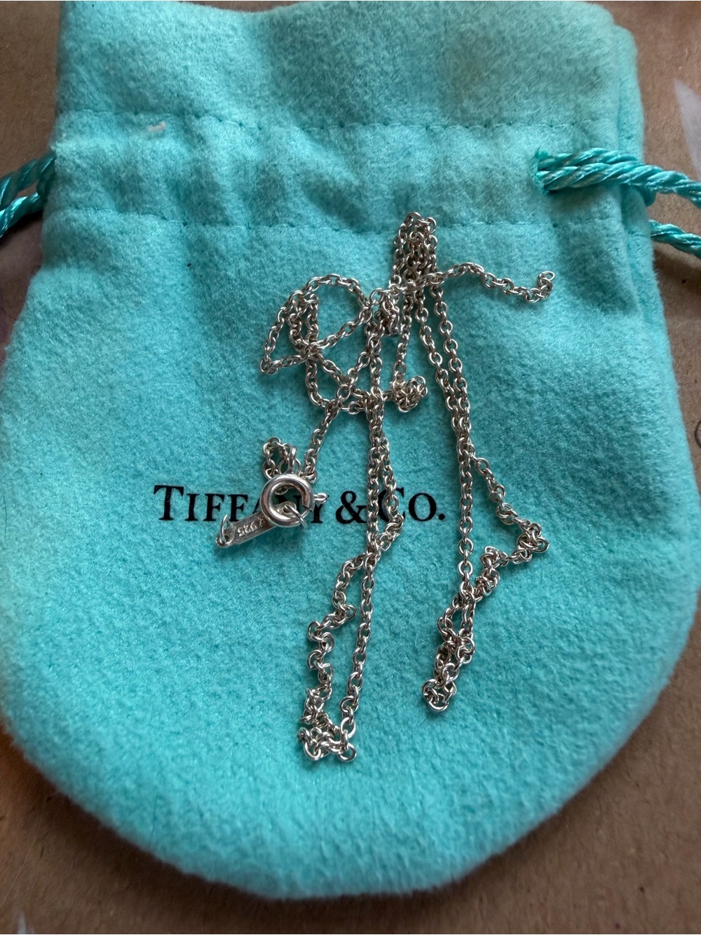 Tiffany & Co. Silver Heart Pendant with Tiffany Blue Enamel Accent - Picture 4 of 4